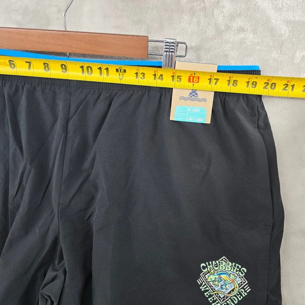 Chubbies Ultimate Training Shorts Mens‎ XXL Black The Tropics 4
